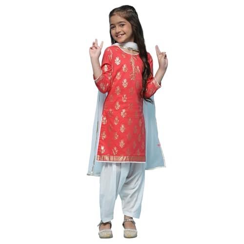 Biba Girls Cotton PRINTED STRAIGHT Suit Set (KWCOLOR IMPRINTS2953E_RED_3), 2-3 Years