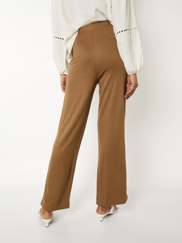 Max Women Textured Trousers (Brown_L)