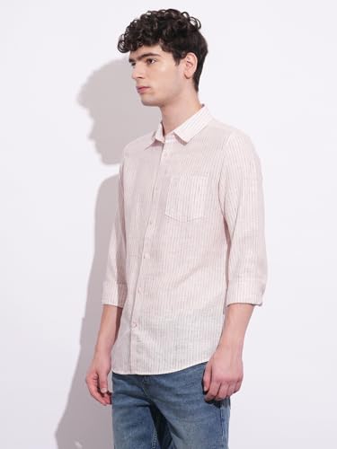 Being Human Pink Regular Fit Regular Collar Men's Shirt Clothing