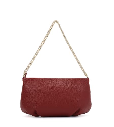 Da Milano Leather Shoulder Bag for Women - Cherry Red (LB-00289OL)
