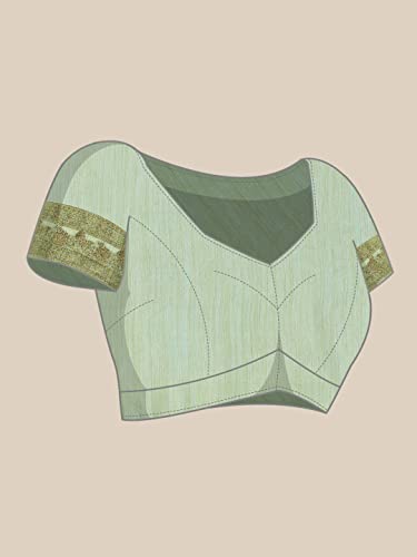 MOHEY Women's Saree, Suitable for Party, Anniversary & Wedding Sari for Women, All Over Jaal, Bordered Art Silk (Green)