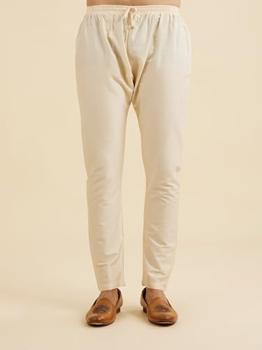 Manyavar Men's Viscose Blend Buta Patterned Kurta Jacket Set (Mustard,L)