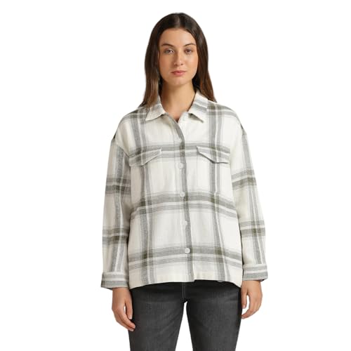 Pepe Jeans Women's Oversized Fit Shirt (PL305069_Olive Green