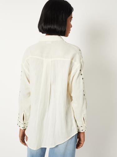 Max Women Embroidered Shirt (Off White_S)