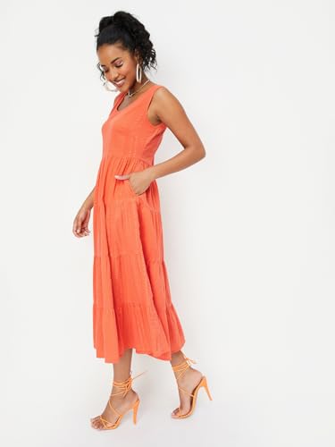 Max Women's Cotton Classic Midi Dress (Rust)