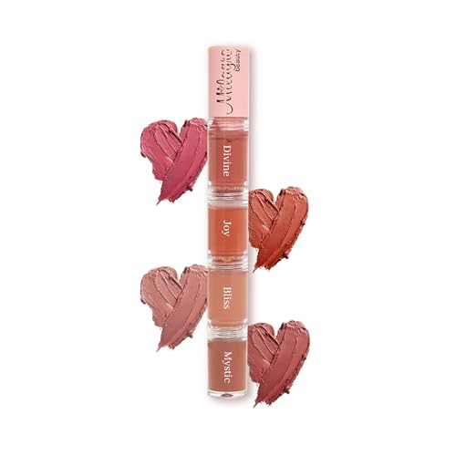 Milagro Beauty Quad Squad 1.0, Matte Liquid Lipstick 4 Shades In 1, Intense Color, Long-Lasting, Moisturizing & Non-Drying, Smudge-Proof & Waterproof (4Ml)