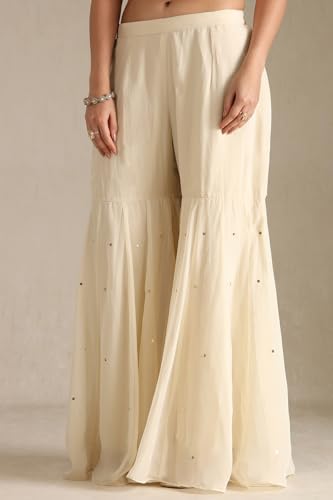 Soch Women's Viscose Salwar Suit Set (OWS5CD21905_Cream