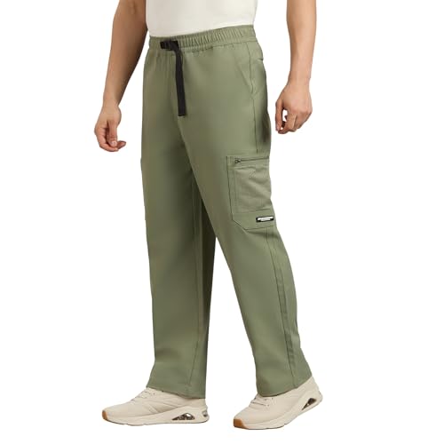 Skechers Men's Regular Pants (PT0095ID-BSGE_Brown/SAGE