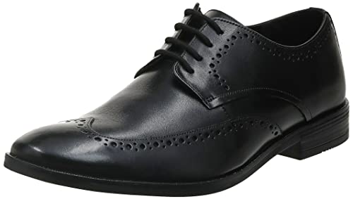 Clarks Mens 26148029 Black Black Leather Uniform Dress Shoe - 9 UK (261480297)