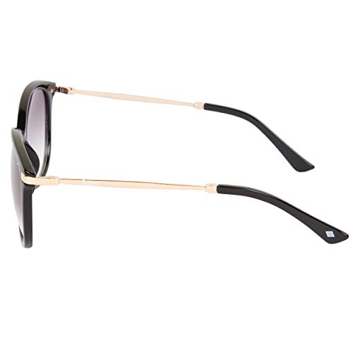 Lee Cooper Women's UV Protected Aviator Full Rim Sunglasses (Black) (Lens Color - Grey) (Lens Size - 57*17*145 MM) (Pack Of 1) (LC9158NTB BLK)