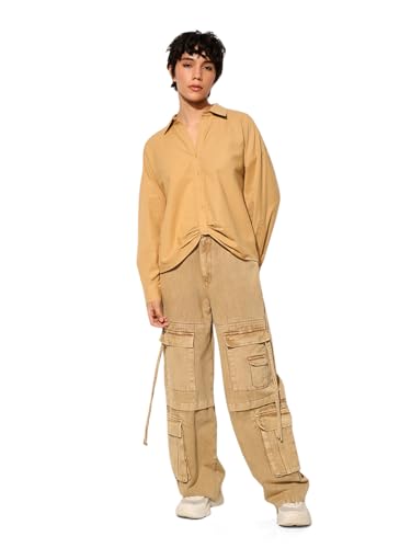 ONLY Women Regular Fit Brown Shirt
