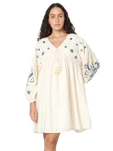 VERO MODA Women Beige A-Line Dress