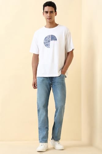 Men Blue Light Wash Jeans