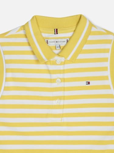Girls Striped Regular Fit Cotton Polo T-Shirt