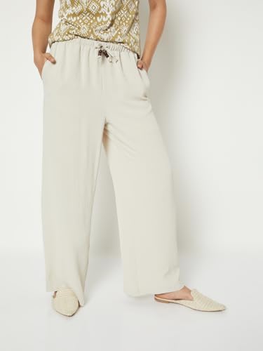 Max Women Solid Trousers(Beige_S)