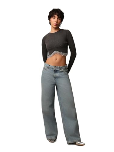 ONLY Women's Slim Fit Black Top