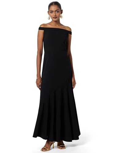 Marie Claire Women's Polyester a-line Standard Length Casual Dress (Mc10303-M_Black_M)