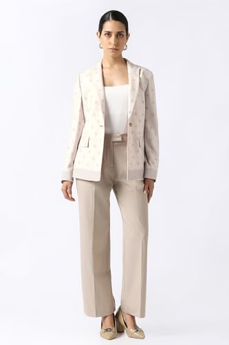 Women Beige Print Blazer
