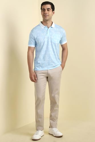 Allen Solly Men's Regular Fit T-Shirt (ASKWQRGFI30791_Light Blue