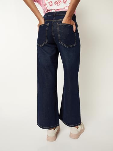 Max Women Whiskered Wide Leg Jeans (Blue_26)
