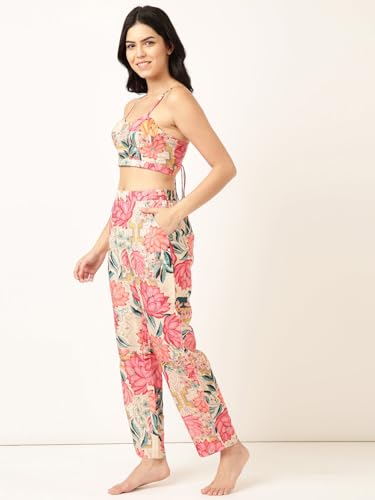 STORIES OF BANNO'S SWAGGER | Woman Polyester Printed Coord Set | Pajama Set | Coord Set for Women Pink