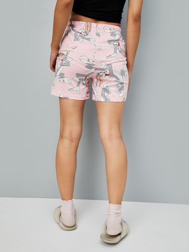 Max Women Bugs Bunny Print Shorts Pink