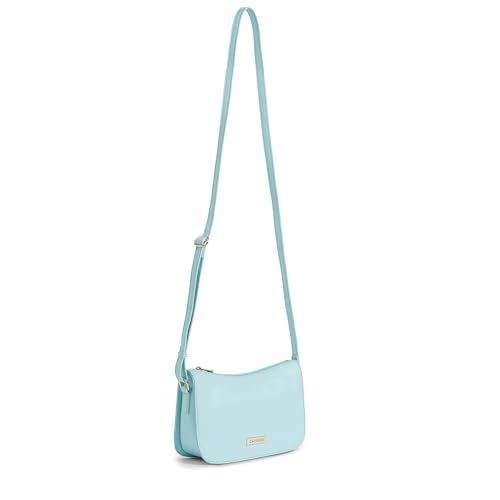 Caprese Carol Medium Sling Bag for Women with Adjustable Strap & Zipper Closure for Comfortable Wear | Versatile Handbag for Everyday Use, Travel, and Special Occasions (Powder Blue)