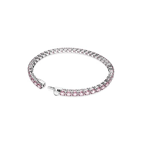 Swarovski Matrix Tennis Bracelet Collection, Pink Crystal, Blue Crystal, Clear Crystal, Round Cut, Rhodium Finish, Gold Tone Finish, Rose Gold Tone Finish, M, Cubic Zirconia, Cubic Zirconia