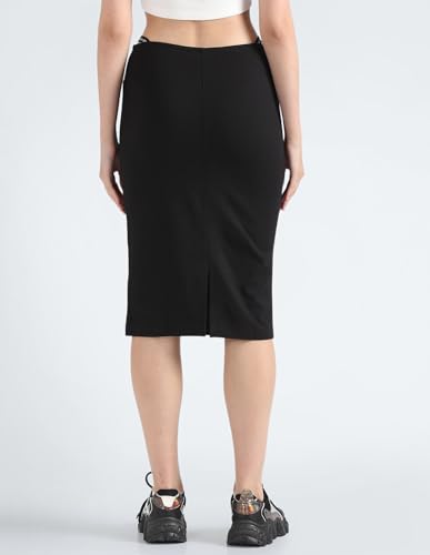 Calvin Klein Viscose Western Skirt Black