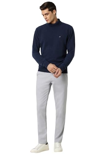 Peter England Men Navy Solid Turtle Neck Sweater