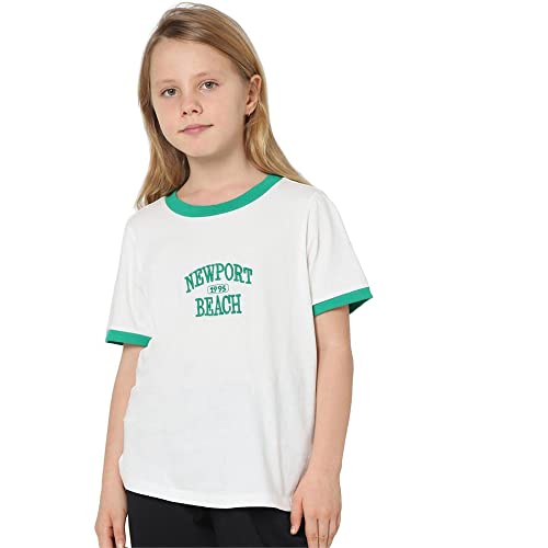 ONLY Embroidered Cotton Round Neck Girls T-Shirt (Size_11,Grey)