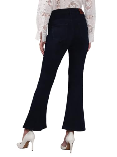 VERO MODA Women's Bootcut Fit High Rise Dark Blue Jeans