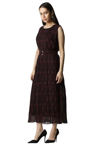 Van Heusen Women's Polyester Modern Maxi Dress (VWDRERGFW41429_Maroon