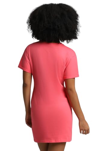 FOREVER 21 women's Cotton T-Shirt Mini Casual Dress (602589_Pink