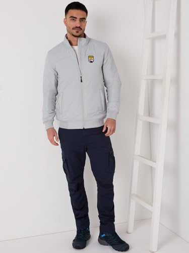 Wildcraft Men Sierra Solid Nylon Blend Collored Casual Quilted Jacket, Full Sleeve - Regular fit, Silver, S