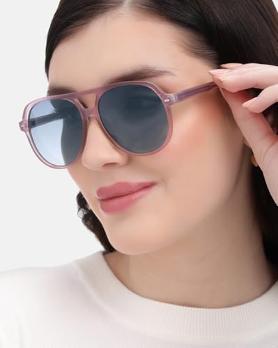 Carlton London Brown Toned with Polarised Lens Aviator Sunglass for women