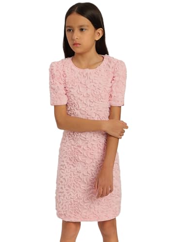 VERO MODA Girl's Self Design A-Line Pink Dress