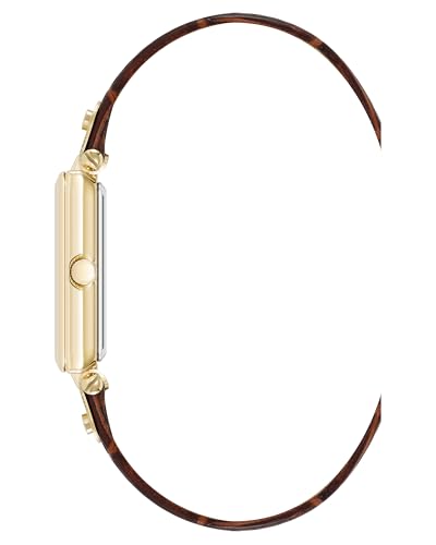 Anne Klein Women's Sustainable Croco-Grain Leather Strap Watch, AK/5152, Brown