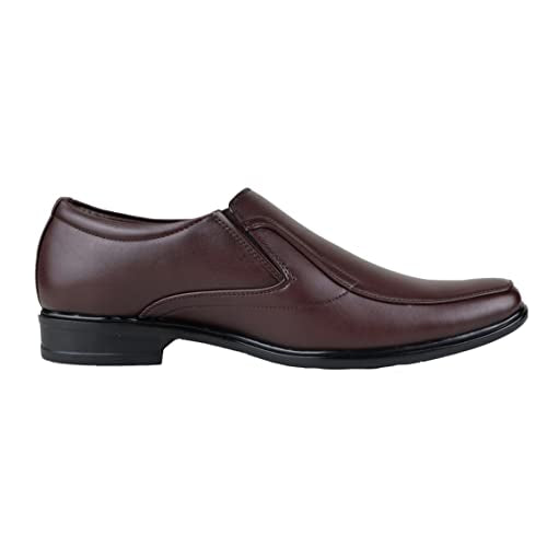 HIKBI Shearling Goat Leather Formal Shoes Office Shoes Mocassion for Men's Brown