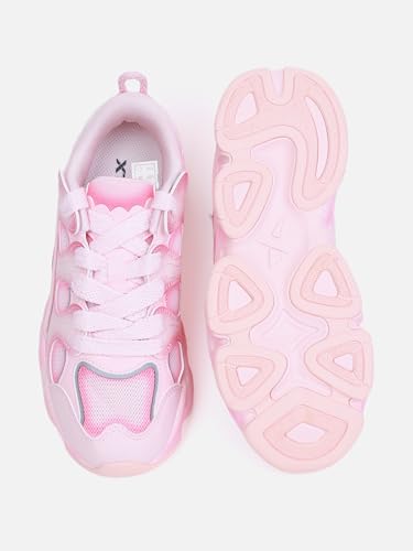 XTEP Cherry Pink Solid Retro Casual Shoes for Women -Euro 39