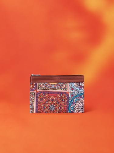 ZOUK Bidri Sling Bag & Utility Pouch Gift Set | Rakhi Gift for Sister | Vegan Leather Crossbody Sling with Travel Organiser Pouch | Handcrafted in India