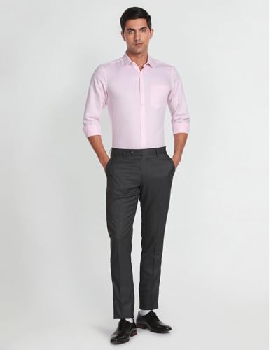 Arrow Men's Plain/Solid Regular Fit Shirt (ARAFSH0494_Pink