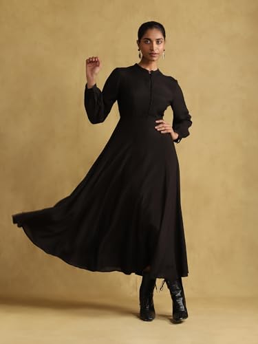 ritu kumar black embroidered dress RI Ritu Kumar Black Embroidered Dress