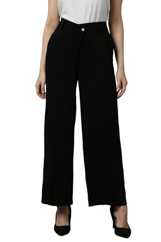 Allen Solly Women's Regular Casual Pants (Black)