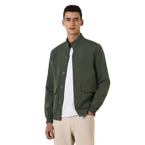 Allen Solly Men High neck solid bomber jacket