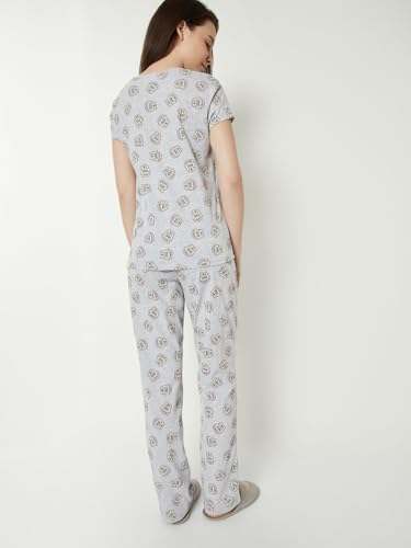 Max Women Printed PJ Set (Grey_XL)