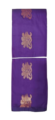 VFCollections Women's Kanchipuram Silk Pure Pattu Sarees- No Border/Zero Border - Teen & Mid age With Blouse (VFC263-9)