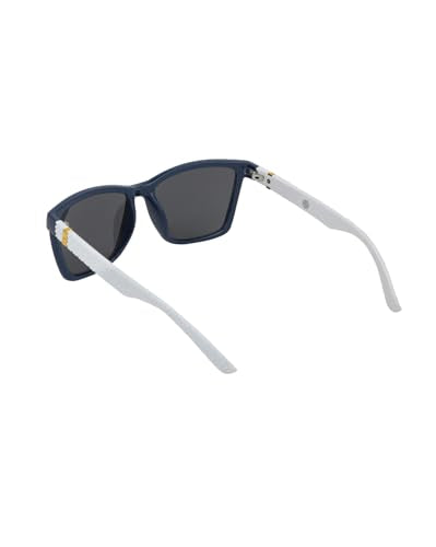 Carlton London Blue with White Toned and UV Protected Lens Rectangle Sunglass for unisex