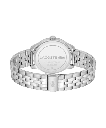 Lacoste Lisbon Qtz Basic Navy Round Dial Men's Watch|Stainless Steel Material|Silver Color Band - 2011325