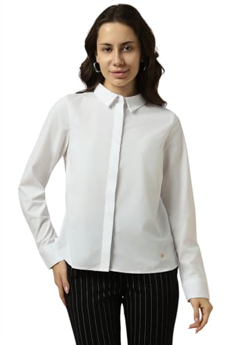 Allen Solly Women's Regular Fit Shirt (AHSFWRGPX45952_White